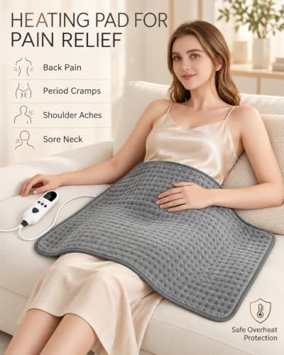 Netraty Large Heating Pad for Back 17x33 with 9 Heat Settings & 4 Timers — view 2