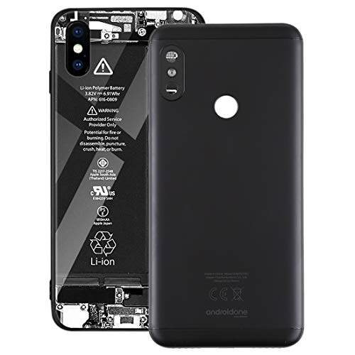 Vitre arrière Xiaomi Redmi 6 Pro pour réparer un smartphone cassé ou fissuré en noir