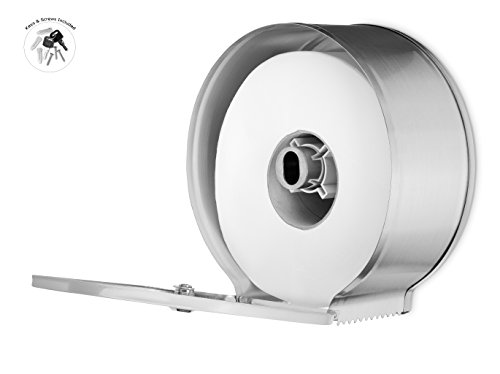Alpine Industries Jumbo Toilet Tissue Dispenser - Brushed Stainless Steel - 9 Inch Roll With 2.5 Core #TOP4