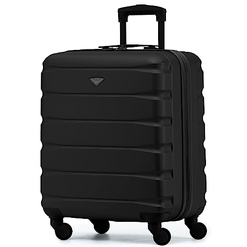 Flight Knight 56x45x25 EasyJet Cabin Bag, Jet2, British Airways Suitcase - Lightweight Small Durable 4-Wheel Cabin Case, Maximum Carry-On Size, ABS Hard Shell, 10kg Hand Luggage Bag- 56 x 45 x 25