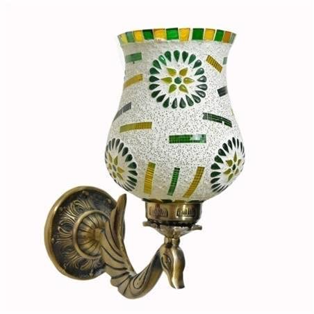 Corded Electric Fancy Glass Wall lamp [Brownish]