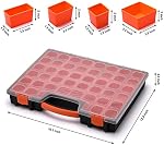 Multi-Purpose Toolbox, Professional Organizer with 22 Bin Compartments, Box Organizer for Hardware, Screws, Bolts, Nuts, Nails, Tools, Arts