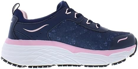 Skechers Women's Work Max Cushioning Elite SR - Rastip Sneaker, Navy/Pink, 10 | Image 2