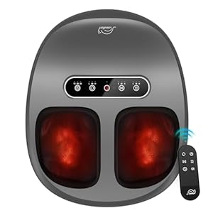 Snailax Fußmassagegerät elektrisch, Shiatsu-Fussmassagegerät mit Wärme Tiefenkneten Rollen Kompression für Plantarfasziitis, Geschenke für Frauen/Männer, Schuhgröße 48