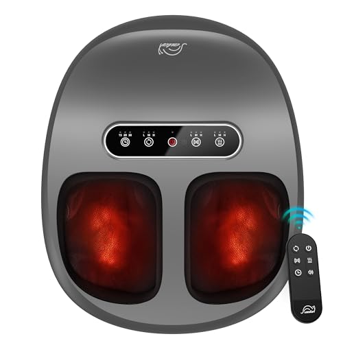 Snailax Foot Massager with Heat and Compression Shiatsu Foot Massager for Neuropathy and Plantar Fasciitis Deep Kneading Rolling Remote Control Fits up to Size 14