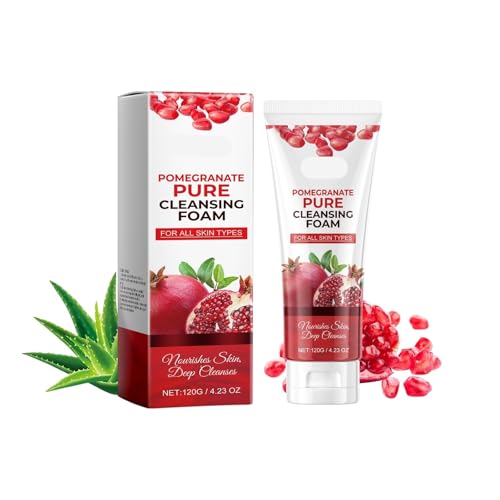 TS TAC-SKY Pomegranate Facial Cleanser - Deep Cleans Pores & Exfoliates, Hydrating Non-Tightening, Suitable For All Skin Types(1PCS)