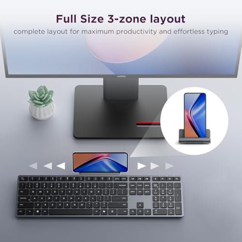 Lenovo 700 Modern Wireless Keyboard, 2.4 GHz Dongle & Dual Bluetooth Connection, AES-128 Encryption, 36 Month Battery Life, Luna Grey by Lenovo - Image 7