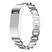 ANCOOL Compatible with Fitbit Flex Band Women Men, Replacement Luxury Accessory Stainless Steel Bracelet Adjustable Wrist Strap for Fitbit Flex, NOT for Flex 2 (Silver)