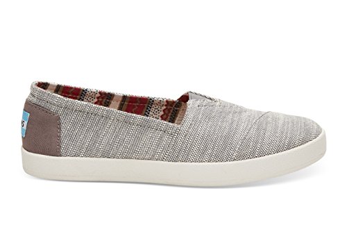 Toms Women's 10007793 Textured Woven Avalon Fashion Sneaker, Grey, 8 M US