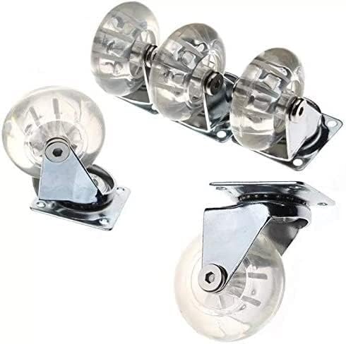 Office Chair Caster Wheels Heavy Duty Replacement Transparent PU Caster Mute Universal Heavy Duty Furniture Wheel for Children's Car Office Chair Swivel Casters