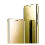 【BELIEBT & STANDFUNKTION】-Samsung Galaxy Note3 Hülle,Galaxy NOTE3 Case Diese Flip Schutzhülle mit einem luxuriösen ultradünnen Spiegel-Design, kann als glänzender Make-up Spiegel. Dieses Handy Schutzcase mit Flip-Design kann in ein Smartphone-Telefonständer umgewandelt werden, der nach der Aufbewahrung auf dem Desktop abgelegt werden kann.So können Sie jederzeit und überall problemlos Videoanrufe tätigen, Filme lesen oder ansehen, um maximalen Komfort zu erhalten und anzuzeigen,