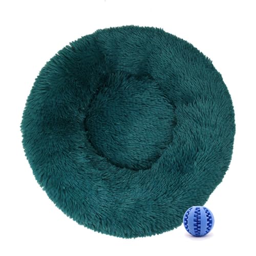 DOTBUY-SHOP Rotondo Cuccia Cane Interno, Peluche Cuccia Gatto e Cane Ciambella Cuscino per Cani, Lavabile e Morbido Cuscino per Animale Domestico, per Gattino Cucciolo (40CM,Verde Scuro)