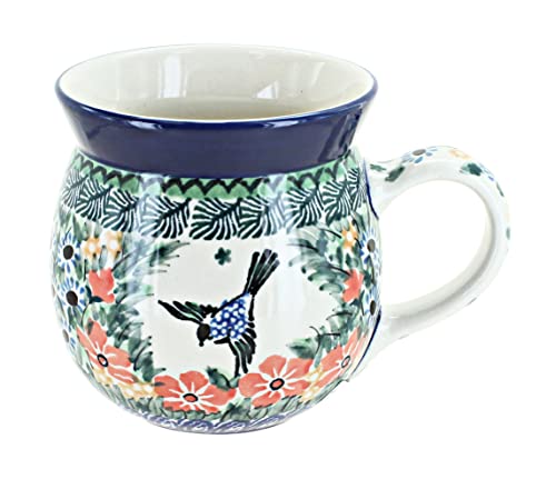 Blue Maria Bubble Mug, 16 oz - Polish pottery