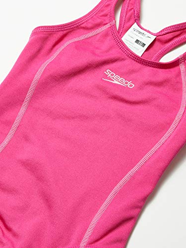 Speedo Acqua Basic Maillot, Meninas, Rosa (Shock), 10