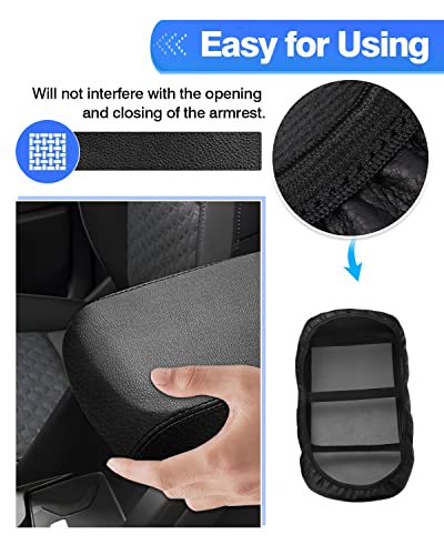 Image of Autorder Center Console Cover for 2015-2022 Chevrolet Chevy Colorado /GMC Canyon Accessories Armrest Cover Anti-Scratch Middle Console Pad Leather Armrest Protector