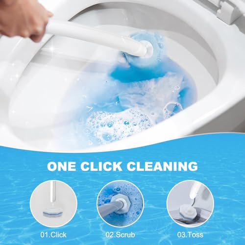 64Pcs Toilet Wand Refills for Clorox, 5X Power Disposable Toilet Brush Refills Bowl Cleaners Scrubber Pads, Upgraded Cleaning Formula Disposable Wand Heads Compatible with Clorox for Bathroom Cleaning by imdbean - Image 6