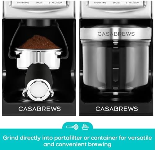 CASABREWS Tornado Electric Conical Burr Coffee Grinder with LCD Display - 4