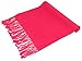Biagio 100% Wool Pashmina Solid Scarf Hot Pink Fuchsia Color Womens Shawl Wrap
