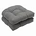 Pillow Perfect Indoor/Outdoor Gray Textured Solid Wicker Seat Cushions, 2-Pack