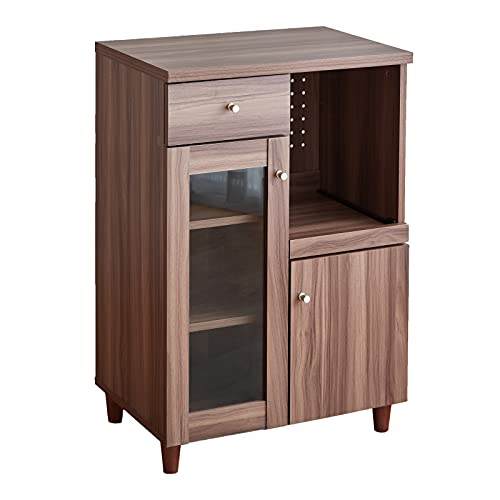 家具350 Aria アリア レンジ台 ラック 食器棚 キッチン収納 ボード オーブン ブラウン 153001