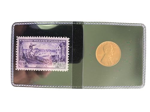 1951 Battle of Brooklyn 3¢ Stamp (MNH) + 1951-D Lincoln Wheat Cent (BU) | Patriotic U.S. Collectible Set | Revolutionary War & Civil War Tribute | Historic Coin and Stamp Gift