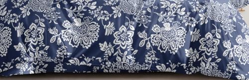 Image of Bedding Set Combo of Double Bed Duvet Cover Set with Fitted Bedsheet & 2 Pillow Covers | 300 TC Cotton Fabric | Zipper Closure |All Round Elastic|Warm Stuff|SED 042|Blue Paisley | Breathable material