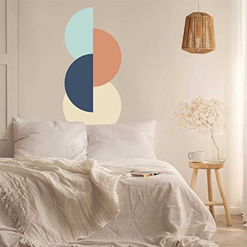 Kazova Full And Half Circle Wall Decals Abstract Art Wall Stickers Color Circle Graphic Decal Modern Art Wall Sticker Removable Peel And Stick Wall Decals For Bedroom Living Room Office Baby Nursery Walls Decor #TOP5