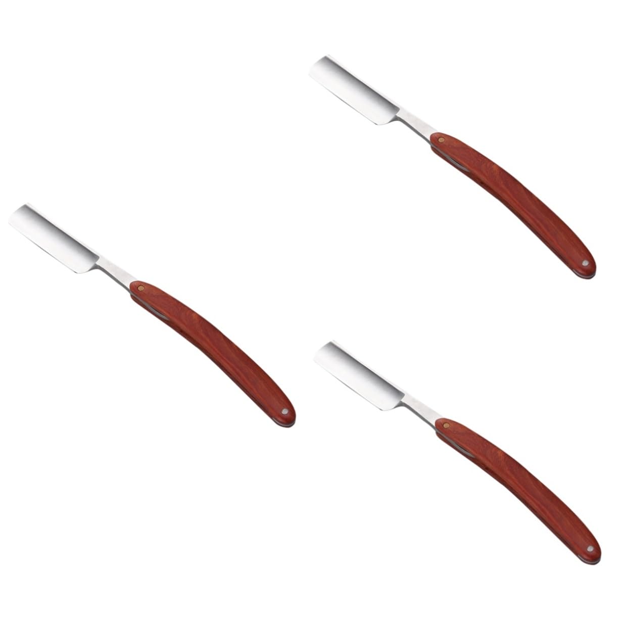 FRCOLOR 3 Pièces rasoir en acier inoxydable rasoir de voyage rasoir voyage straight razor rasoir droit rasoir homme rasoirs rasoir manuel rasoir sécuritaire démodé tondeuse à cheveux