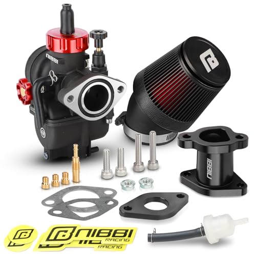 NIBBI Predator 212 Carburetor PE22FL Kit with Air Filters,212 Predator Performance Part Intake Pipe Inlet Manifold For Mini Bike 196cc/212cc/224cc Engine GX160 GX200