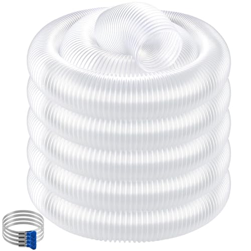 Rocaris 4 x 40 Dust Collection Hose Flexible Clear PVC Puncture Resistant Fume Hose with Carbon Steel Wire for Woodworking Dust Collector and Ferrets Tunnels