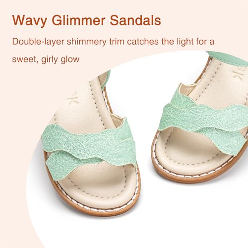 Image of Girls Dress Sandals Comfy Hook and Loop Summer Shoes for Toddlers