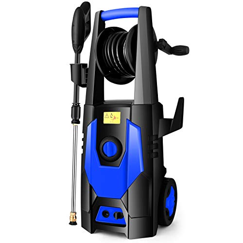 mrliance 3600PSI Electric Pressure Washer 2.4GPM Power Washer 1800W High Pressure Washer Cleaner Machine with 4 Interchangeable Nozzle & Hose Reel, Best for Cleaning Patio, Garden,Yard,Vehicle(Blue)