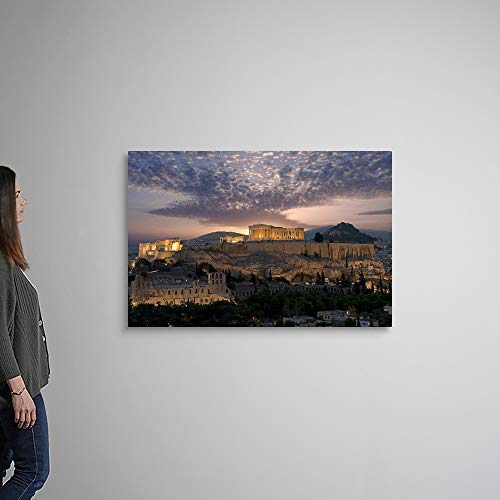 Ruins Of A Temple, Athens, Attica, Canvas Wall Art Print, Greece Artwork #TOP1