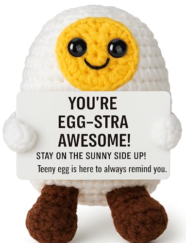 MAMAGIFTREE Youre Egg-stra Awesome Crochet Egg Cute Handmade Encouragement Gift for Friend Coworker Women Men Birthday Graduation Keepsake