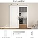 JUBEST 36''x84'' Sliding Barn Door, 1 Panel with 2 Steps White Primed Sliding Closet Door with Satin Nickel 6FT Hardware Kit, Hollow Core Interior Door, Pre-Assembled Panels, Durable & Sturdy