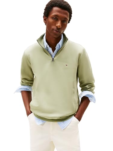Sweat Tommy Hilfiger homme pull-over col zippé pour éviter les coups de froid