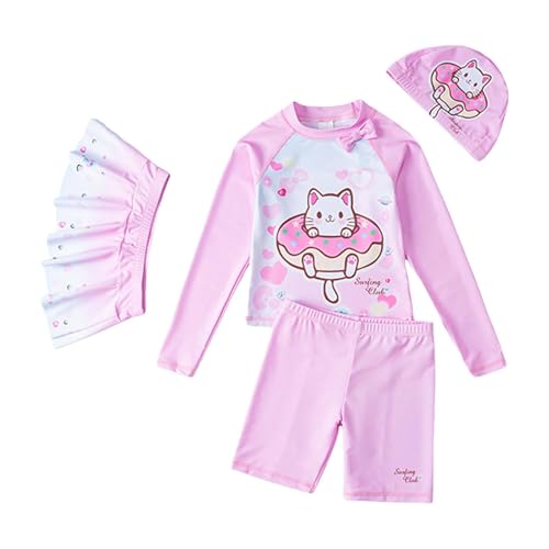 Maillot de bain enfant fille 3 ans avec chapeau anti-UV protection solaire