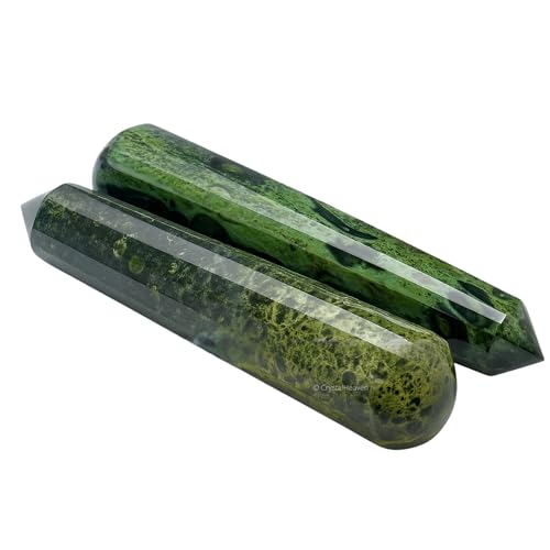 Image of Kambaba Jasper Crystal Wand - Pointed Crystal Wand for Energy Healing, Chakra Balancing, Meditation and Home Decor - Crystals and Healing Stones for Gift