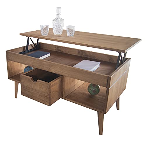 Table basse relevable Karla pin massif 100x50 LoMasCasa