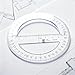 360 Degree Protractor, Plastic Protractor Math Protractors Clear Protractor Ruler Drafting Tools Circle Protractor for Geometry
