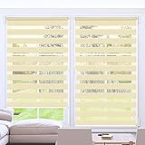 Kokorona Day and Night Blinds Zebra Roller Blinds for Windows, Dual Layer Fabric Zebra Blinds for Doors, Light Filtering Privacy Day Night Blinds, 60cm Wide x 230cm Drop, Beige - Image 1