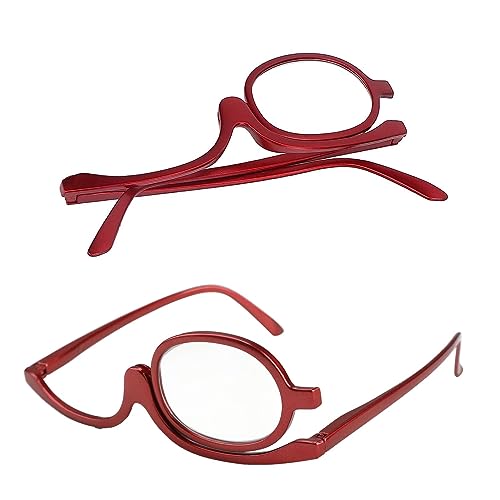 SinChic Gafas de Maquillaje,Gafas de Lectura Portatiles con Lente Abatible Gafas de Presbicia Plegables Cosmética Rotación Anteojos De Aumento Giratoria de Lente Única(+ 2,00)