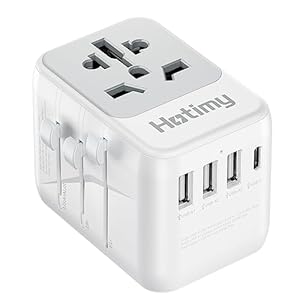 Universal Travel Adapter with USB C, Travel Plug Adapter Worldwide with 1 USB C and 3 USB A, International Travel Adapter Dual 10A Fuses All in One Universal Plug Adaptor for US EU AU UK