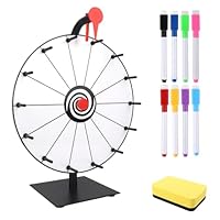 Hojalis Glücksrad zum Drehen, 30cm Glücksrad zum Selbstgestalten mit 14 Slots, Roulette-Spinner des Glücks, Spinnings Prize Wheel mit Radiergummi und Markierstift für Lotteriespiele Wortspiele