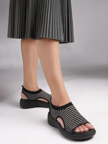 Image of Carlton London Women's Knitted Slip-On Wedge Sandals