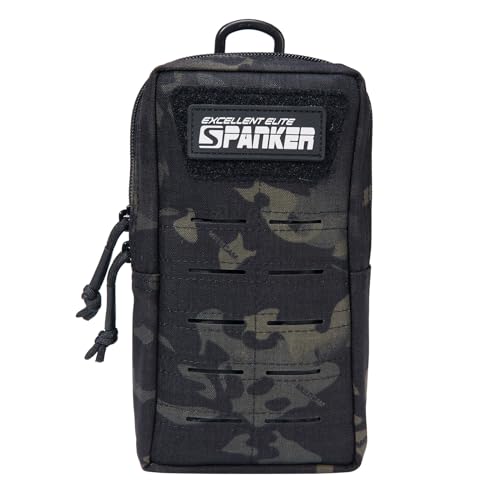 EXCELLENT ELITE SPANKER Tactical MOLLE Pouch EDC Utility Pouches Gadget Organizer Phone Holder Waist Bag Tool Pouch(Multicam Black)