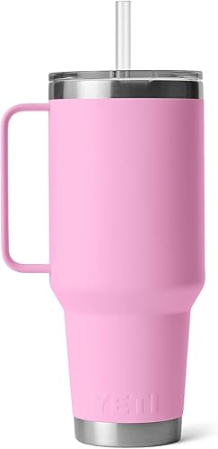 Miniatura 6 de YETI Rambler - Vaso de viaje con asa y tapa con popote, de 42 onzas, con aislamiento al vacío con asa, acero inoxidable, color rosa