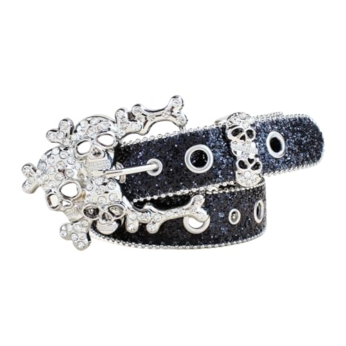 Ceinture boucle crâne strass idéale pour un look cowgirl en festival