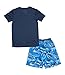 Calvin Klein Kids Boys' Short Sleeve T-Shirt and Shorts Pajama 2-piece Set, Black Iris/Marble, X-Large
