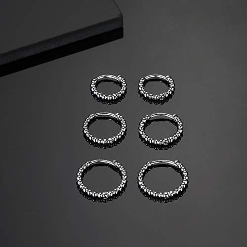 Orecchini a cerchio in argento da donna, 3 paia di...